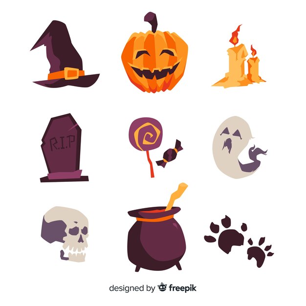 Coleção de mão desenhada elemento halloween