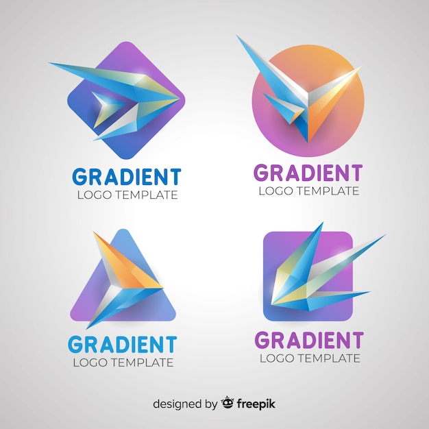 Coleção de modelo de logotipo de tecnologia gradiente