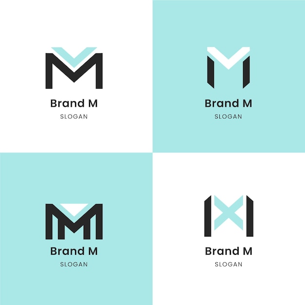 Vetor grátis coleção de modelos com logotipos m