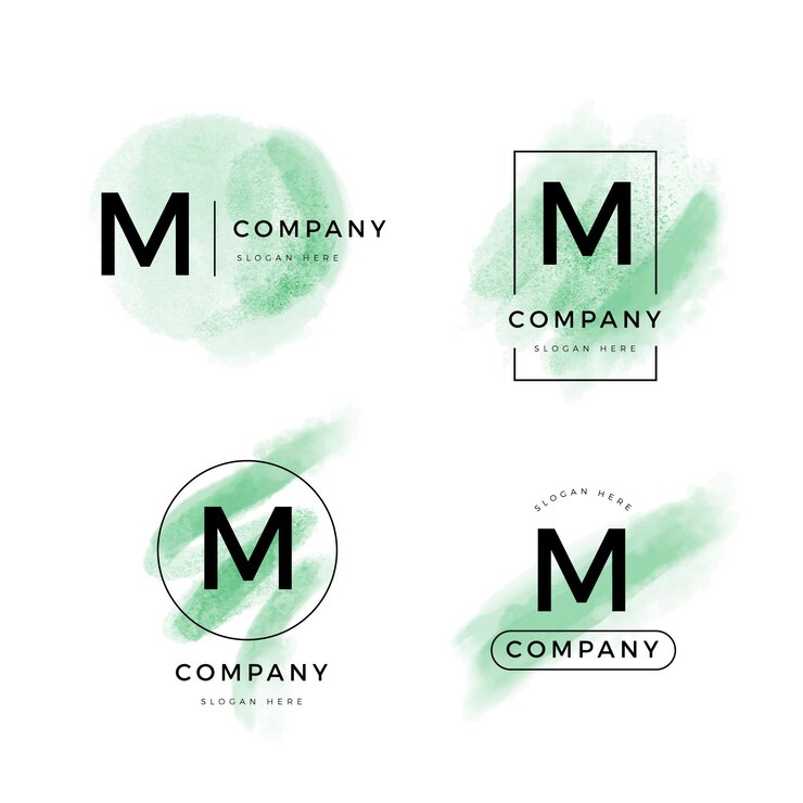 Vetor grátis coleção de modelos com logotipos m