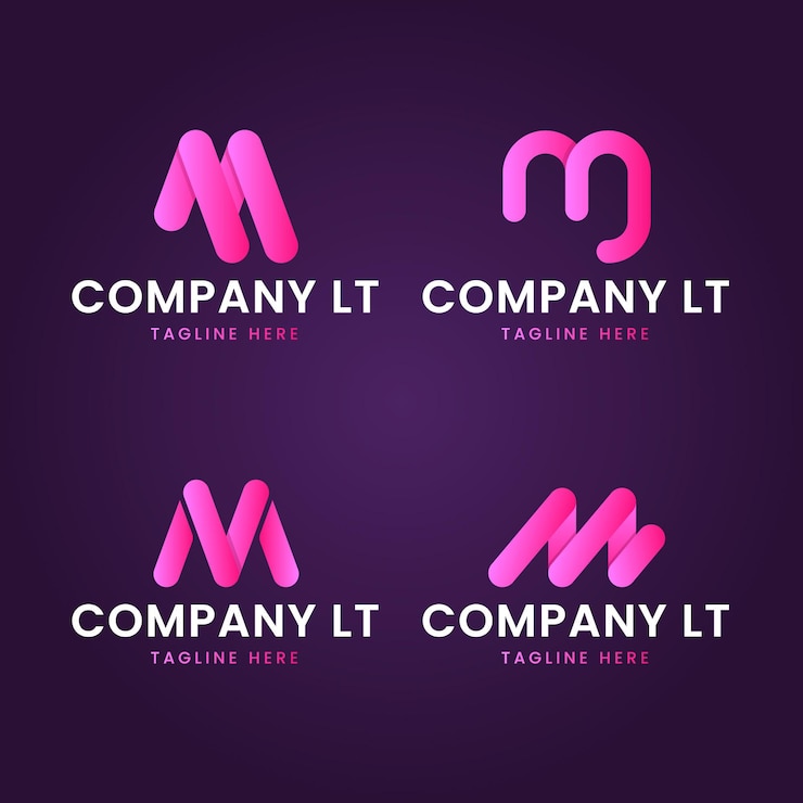 Vetor grátis coleção de modelos com logotipos m