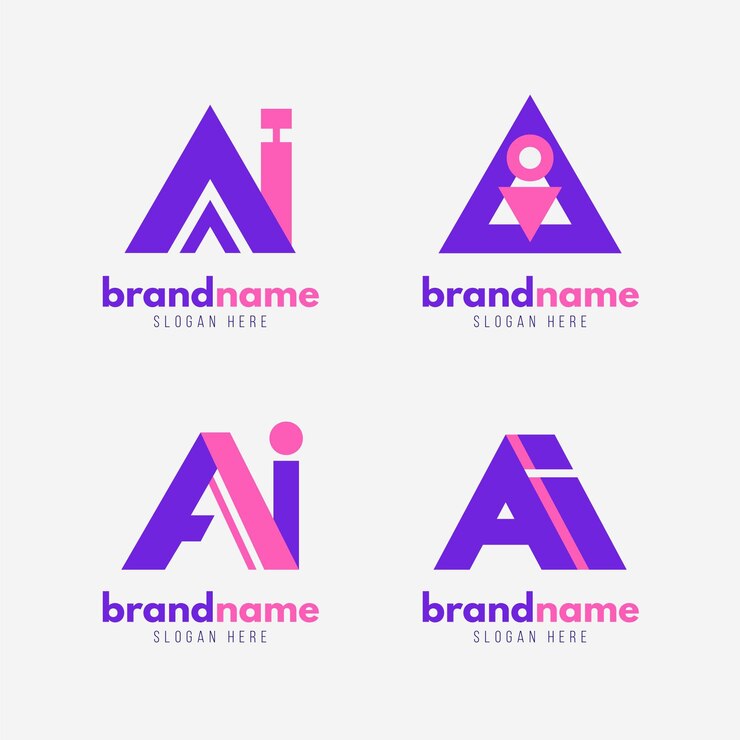 Vetor grátis coleção de modelos de logotipo ai de design plano