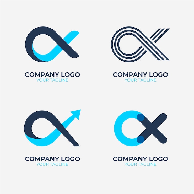 Vetor grátis coleção de modelos de logotipo alpha