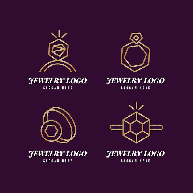 Vetor grátis coleção de modelos de logotipo de anel gradiente