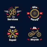 Vetor grátis coleção de modelos de logotipo de bicicleta