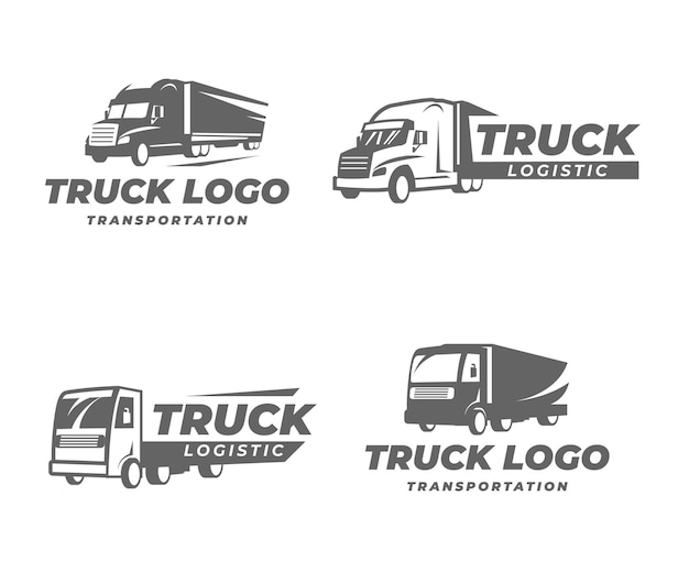 Coleção de modelos de logotipo de caminhão plano