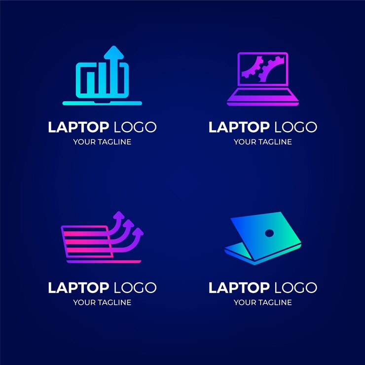Vetor grátis coleção de modelos de logotipo de computador