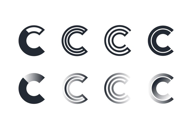 Vetor grátis coleção de modelos de logotipo de design plano c