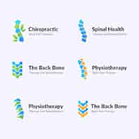 Vetor grátis coleção de modelos de logotipo de fisioterapia