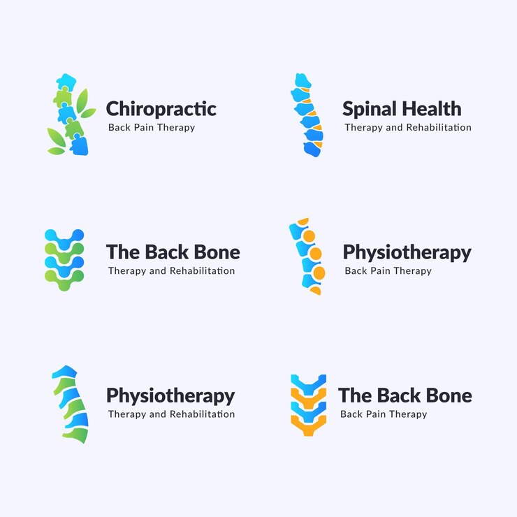 Vetor grátis coleção de modelos de logotipo de fisioterapia