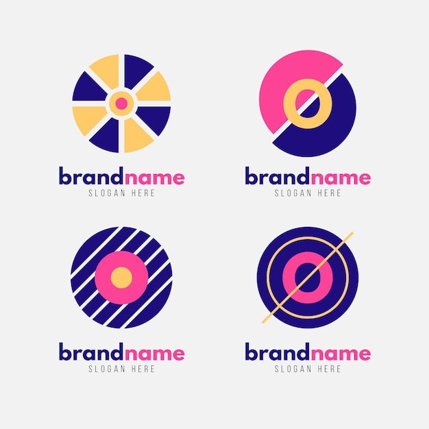 Coleção de modelos de logotipo flat o