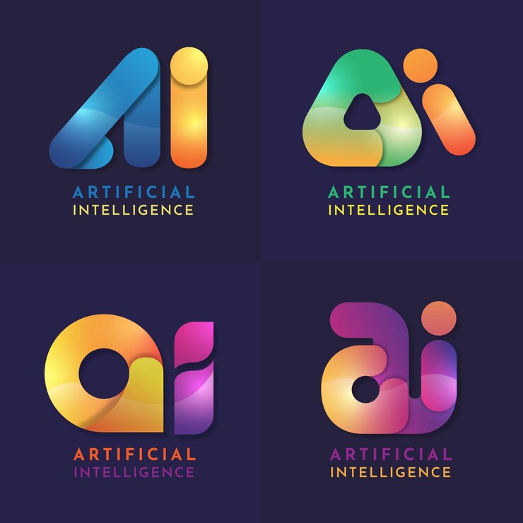 Vetor grátis coleção de modelos de logotipo gradiente ai