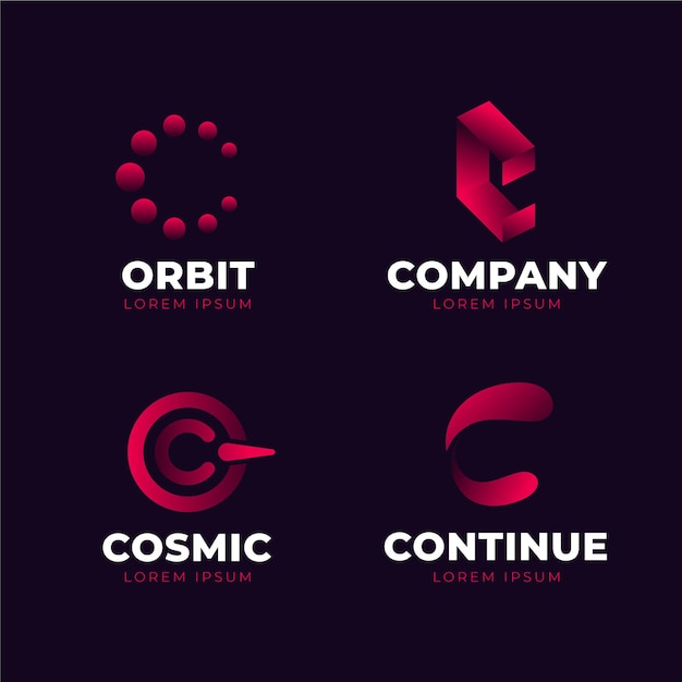 Coleção de modelos de logotipo gradiente c