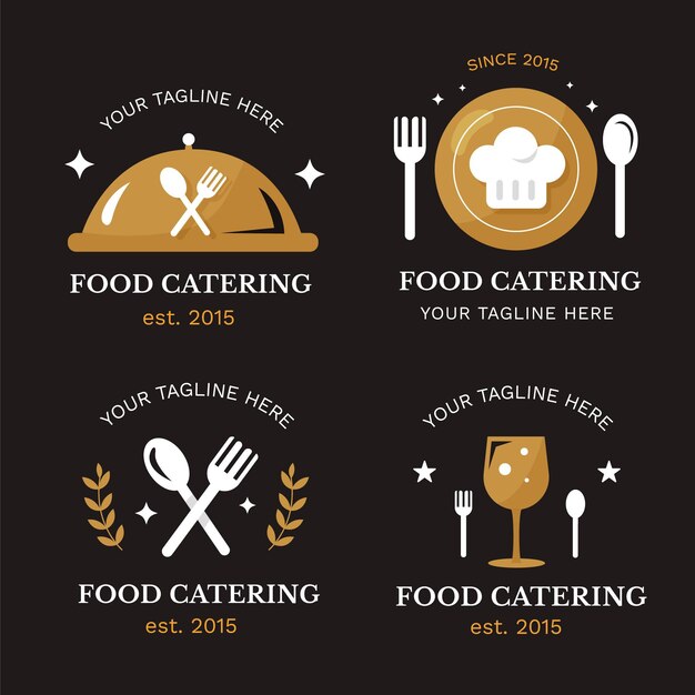Coleção de modelos de logotipo para catering