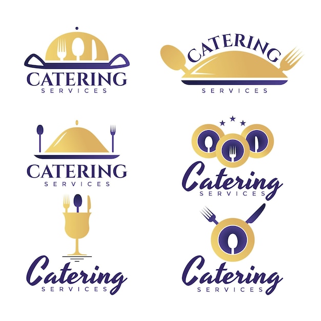 Coleção de modelos de logotipo para catering