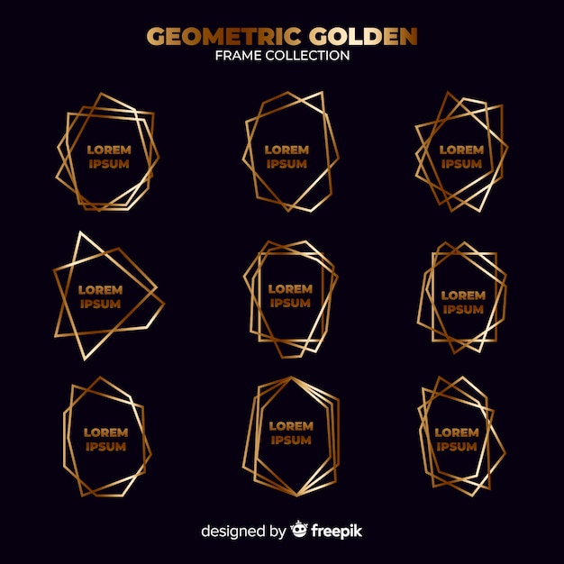 Coleção de moldura dourada geométrica