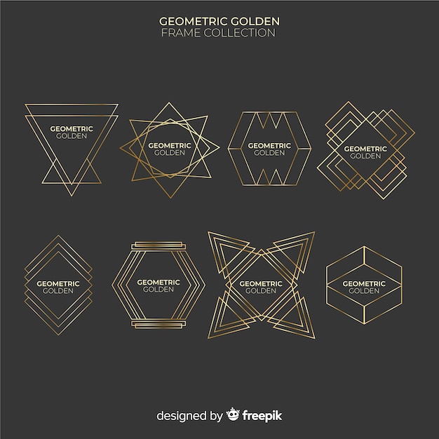 Vetor grátis coleção de moldura dourada