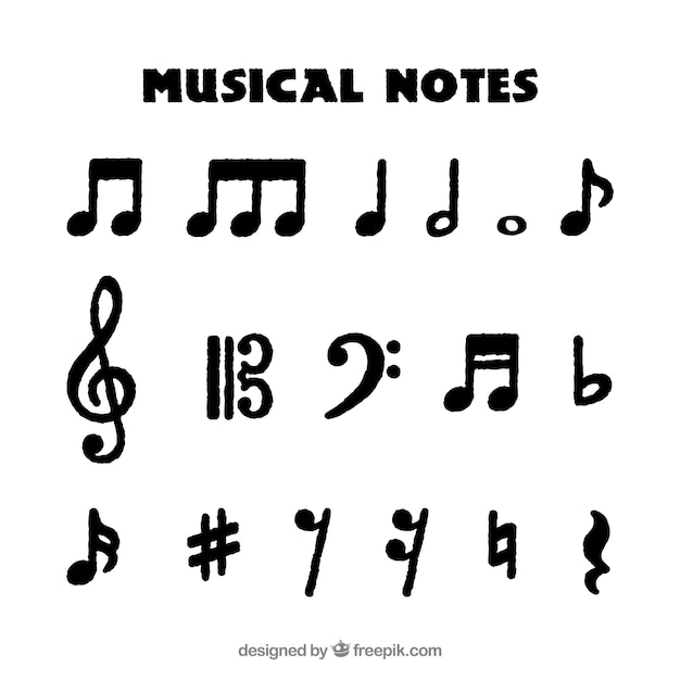 Coleção de notas musicais