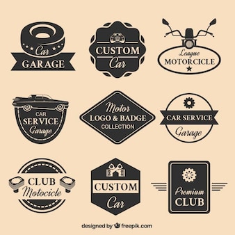 Coleção de nove logotipos motoras
