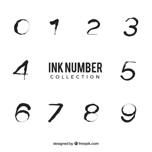 Coleção de números de tinta