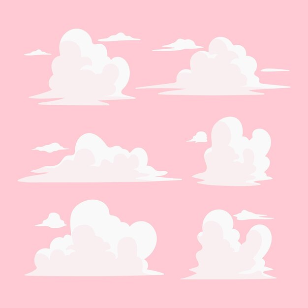 Coleção de nuvem desenhada à mão