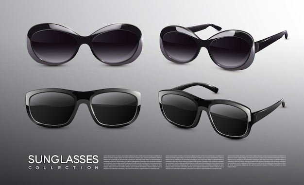 Vetor grátis coleção de óculos de sol elegantes e realistas