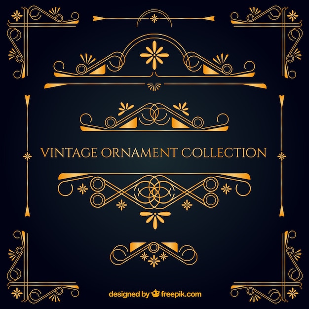 Vetor grátis coleção de ornamentos em estilo vintage