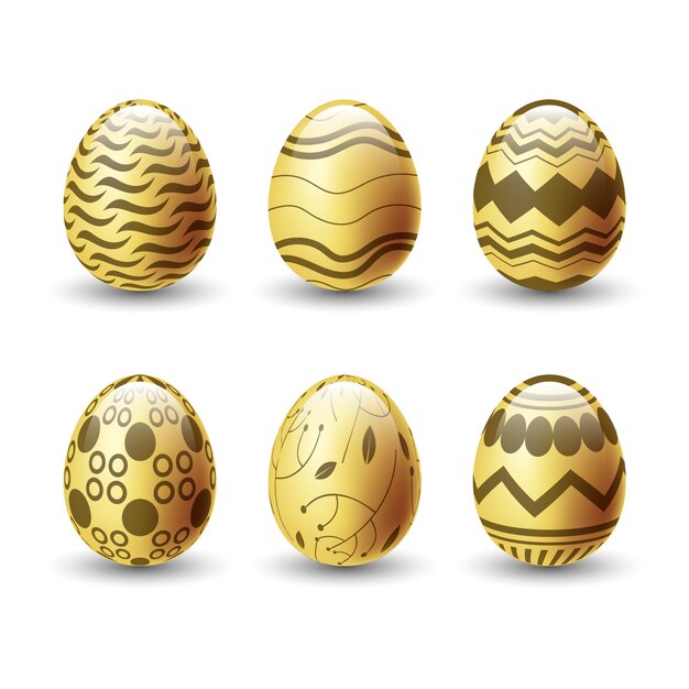 Coleção de ovos de ouro de dia de Páscoa