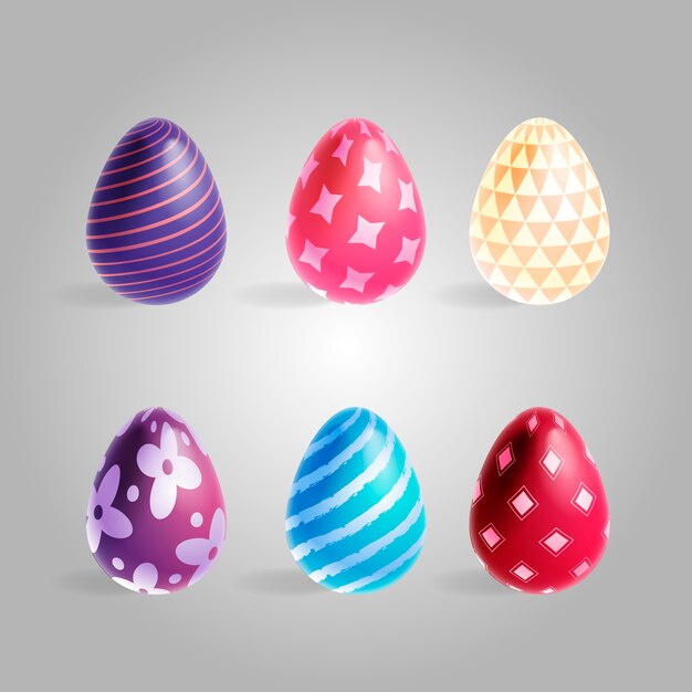 Coleção de ovos de Páscoa realistas