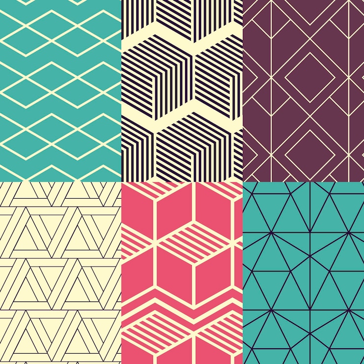 Vetor grátis coleção de padrão de design minimalista