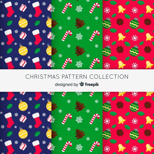 Coleção de padrão de Natal em estilo simples