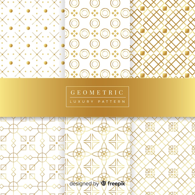 Vetor grátis coleção de padrão geométrico de luxo