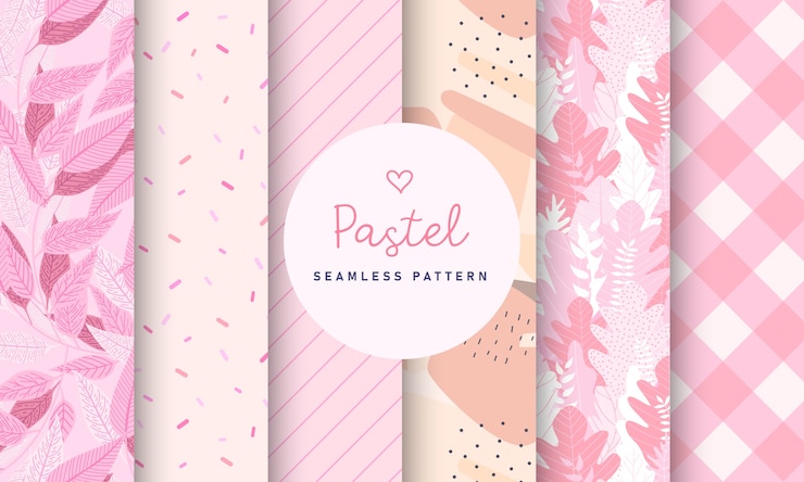 Vetor grátis coleção de padrão sem emenda pastel doce.