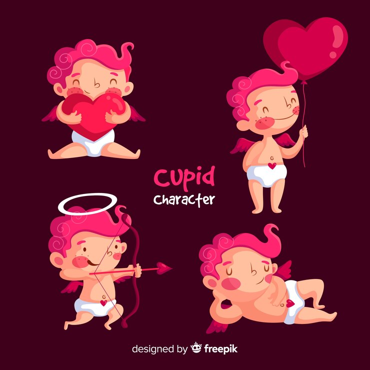Vetor grátis coleção de personagens cupidos