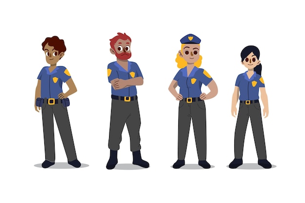 Coleção de personagens da polícia