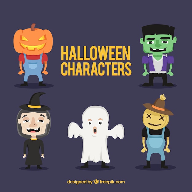 Coleção de personagens de halloween