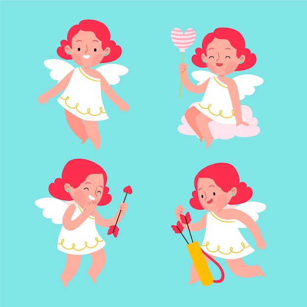 Coleção de personagens de mão desenhada Cupido