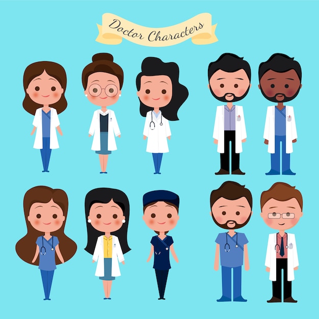 Coleção de personagens do médico