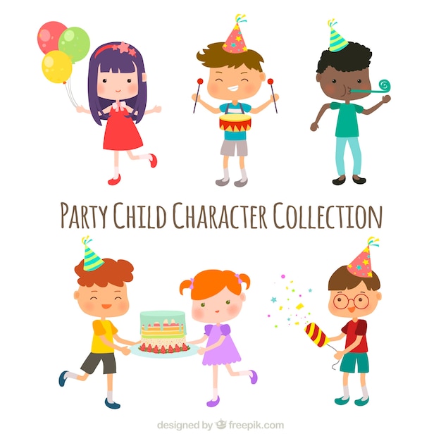 Coleção de personagens engraçados de crianças