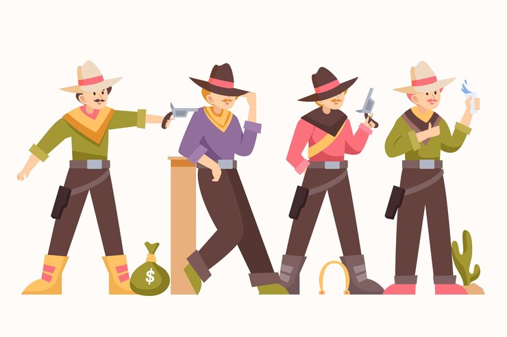 Vetor grátis coleção de personagens gaúchos de design plano