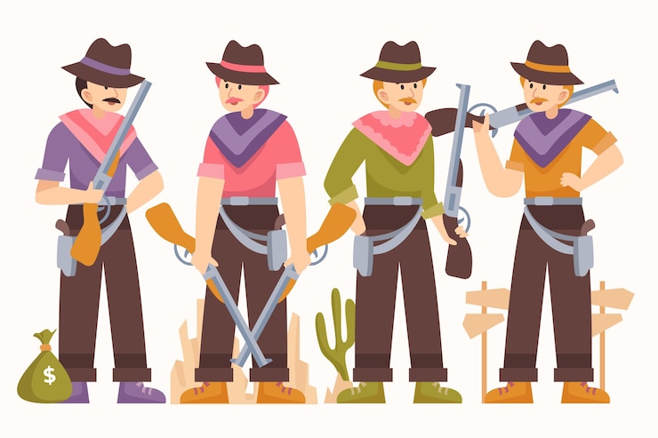 Vetor grátis coleção de personagens gaúchos de design plano