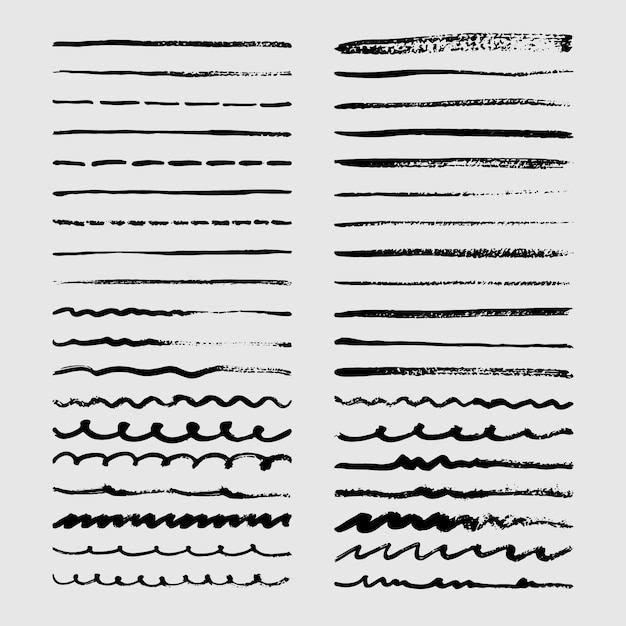 Coleção de pincéis de tinta pintada à mão