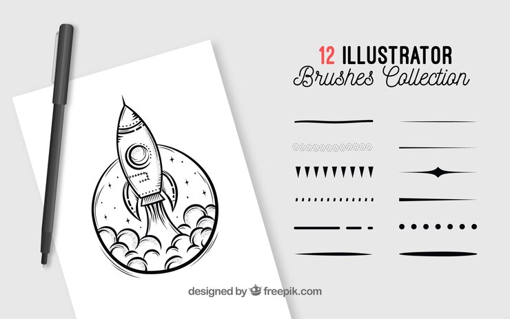 Vetor grátis coleção de pincéis do illustrator