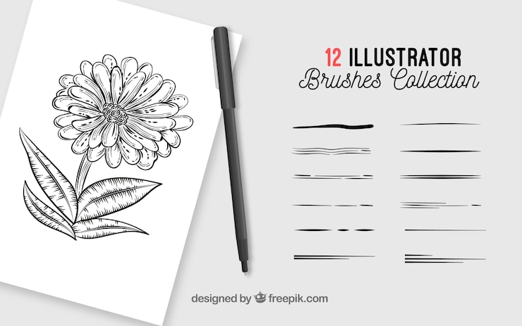 Vetor grátis coleção de pincéis para ilustração