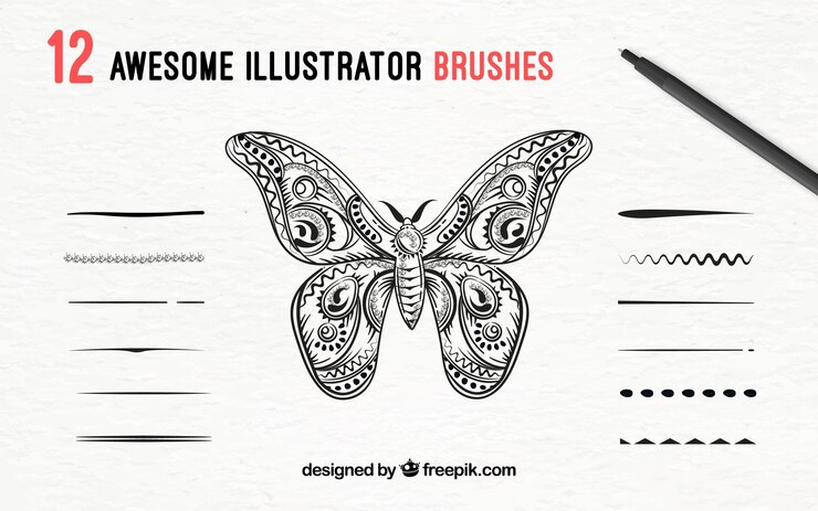 Vetor grátis coleção de pincéis para ilustração