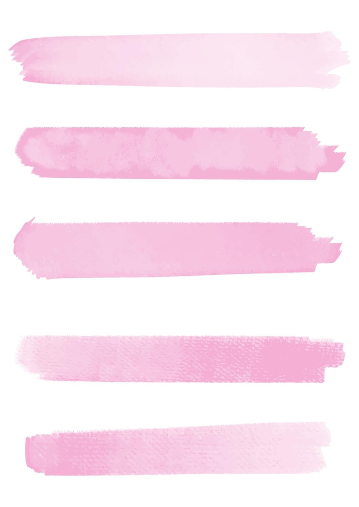 Vetor grátis coleção de pinceladas de aquarela rosa pastel