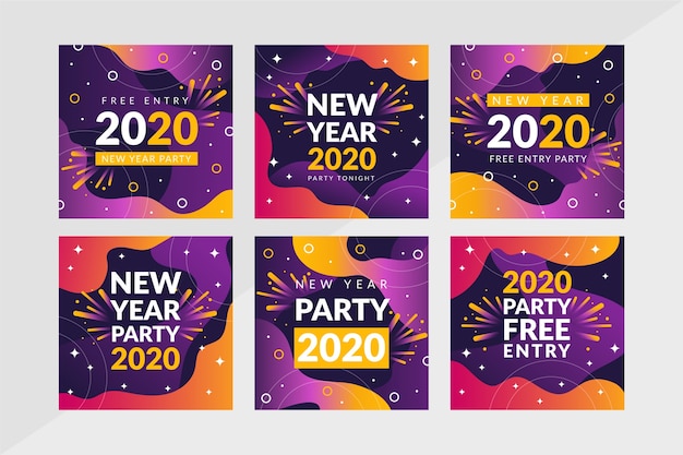 Coleção de post de festa de ano novo do Instagram