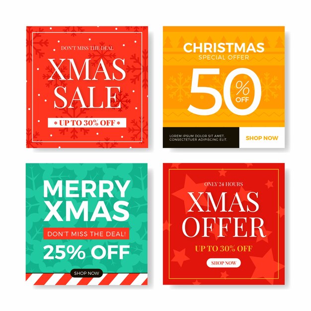 Coleção de post de venda de Natal do Instagram
