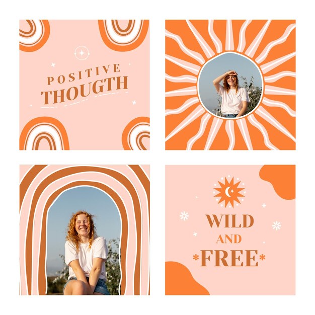Coleção de postagens do Instagram Boho