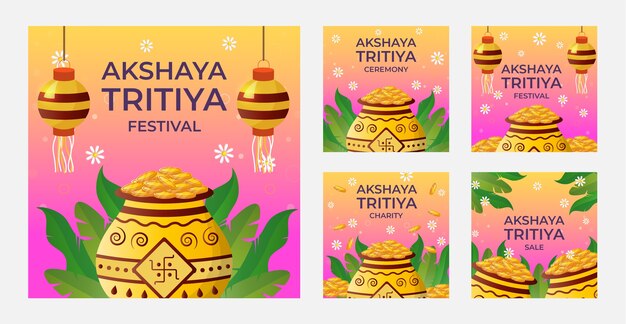 Coleção de postagens do instagram de akshaya tritiya gradiente